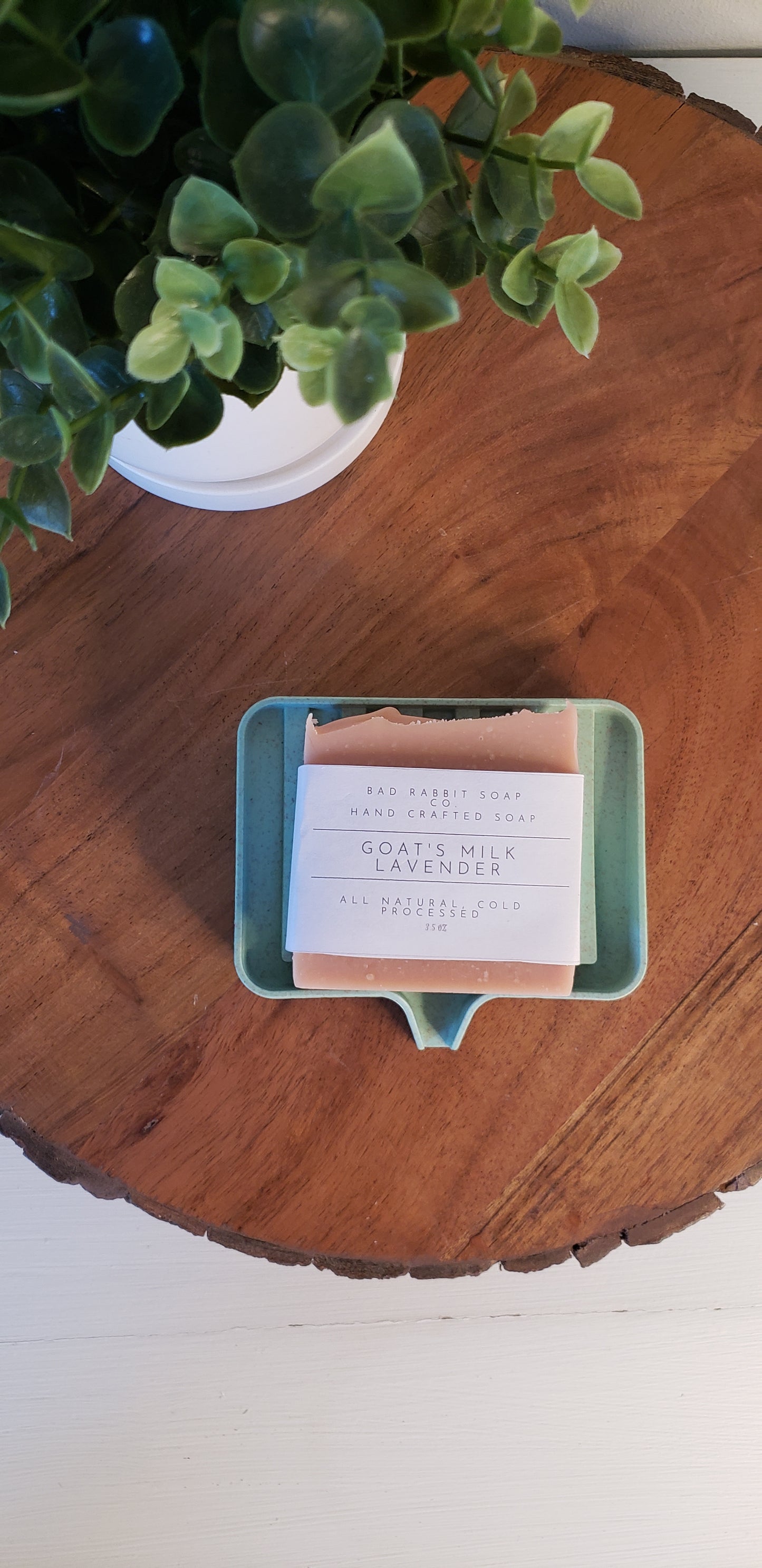 Mint green soap dish